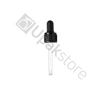 Фото: Пипетка 18/410 для флакона 30мл, с черной пластиковой крышкой и черной грушей