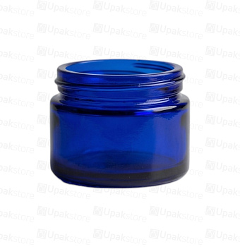 Банка косметическая синяя 50мл с винтовым горлом 51,5мм