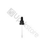 Фото: Пипетка 18/410 для флакона 100мл с КПВ, с черной ребристой пластиковой крышкой и черной грушей BIG