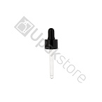 Фото: Пипетка 20/410 для флакона 35мл, с черной глянцевой пластиковой крышкой и черной грушей