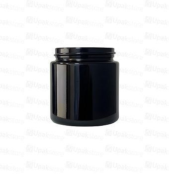 Банка для свечей стеклянная  черная 100мл с винтовым горлом 56мм