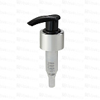 Фото: Дозатор для лосьона с клипсой (24/410) длина трубки 200мм, серебрянный метал с черной кнопкой