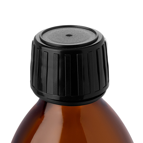 Фото: Крышка винтовая HDPE 28мм с КПВ и PE прокадкой, черная (трехсоставная)