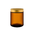 Фото: Банка для свечей стеклянная коричневая 250мл с винтовым горлом 69,0мм