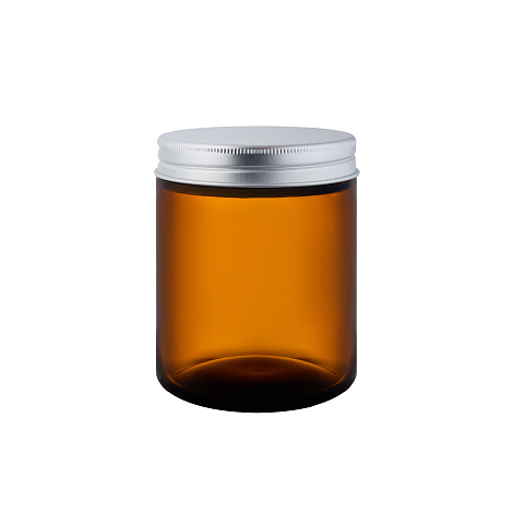 Фото: Банка для свечей стеклянная коричневая 250мл с винтовым горлом 69,0мм