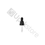 Фото: Пипетка 18/410 для флакона 15мл с КПВ, с черной ребристой  пластиковой крышкой и черной грушей BIG