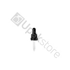 Фото: Пипетка 18/410 для флакона 10мл с КПВ, с черной ребристой пластиковой крышкой и черной грушей BIG