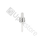 Фото: Пипетка 20/410 для флакона 45мл, с серебряной глянцевой комбинированной крышкой и белой грушей