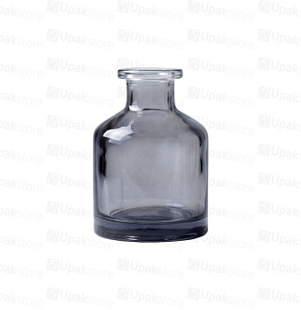 Флакон для диффузора 50мл, круглый, гладкое горло (внутр.D 14,5мм), серый прозрачный