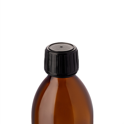 Фото: Крышка винтовая HDPE 28мм с КПВ и уплотнительным конусом, черная (трехсоставная)