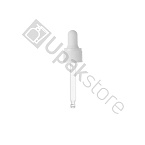 Фото: Пипетка 18/410 для флакона 30мл, с белой ребристой пластиковой крышкой и белой грушей