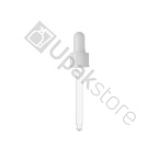 Фото: Пипетка 18/410 для флакона 30мл, с белой ребристой пластиковой крышкой и белой грушей