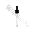 Фото: Пипетка 18/410 для флакона 30мл, с черной глянцевой комбинированной крышкой и черной грушей