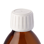 Фото: Крышка винтовая HDPE 28мм с КПВ и PE прокадкой, белая (трехсоставная)